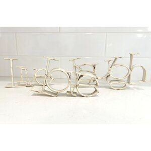 Set of 3 Metal Home Decorations  "Live" "Love" "Laugh" in Cream